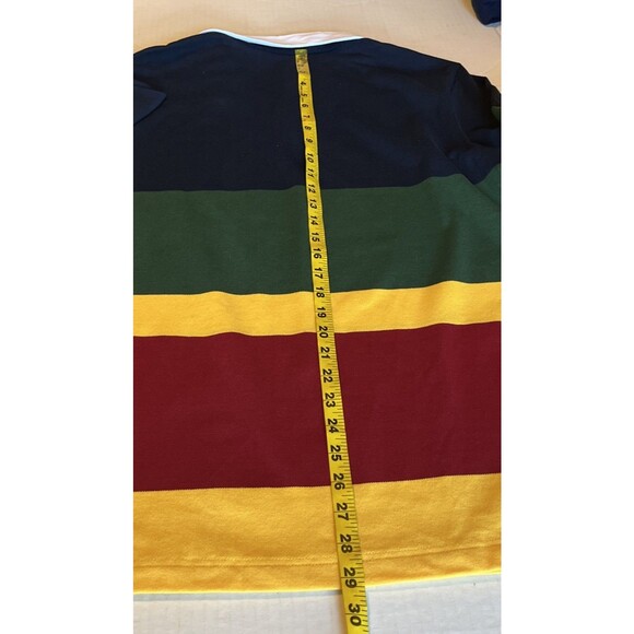 Ppolaflon Comfortable Polo Men’s S Multicolor Long Sleeve Striped Rugby Shirt - Picture 8 of 8